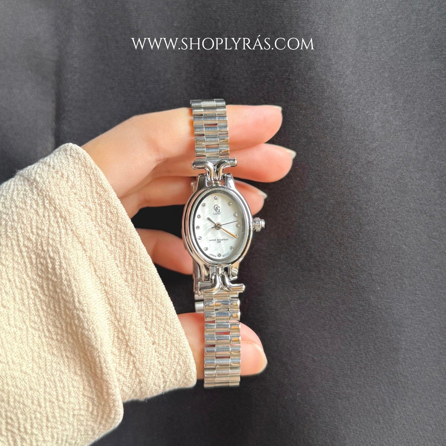 Crystal Studded Silver Watch