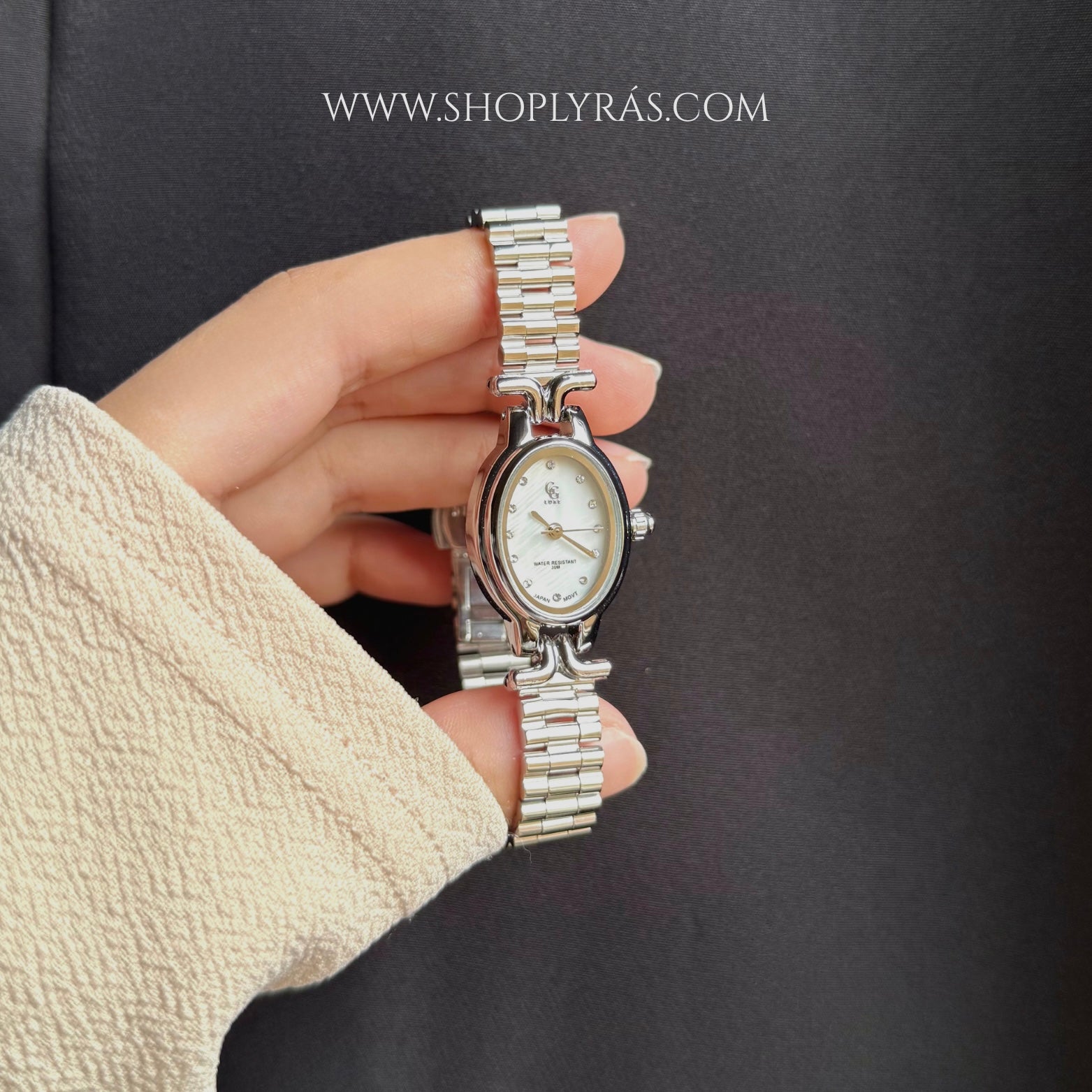 Crystal Studded Silver Watch