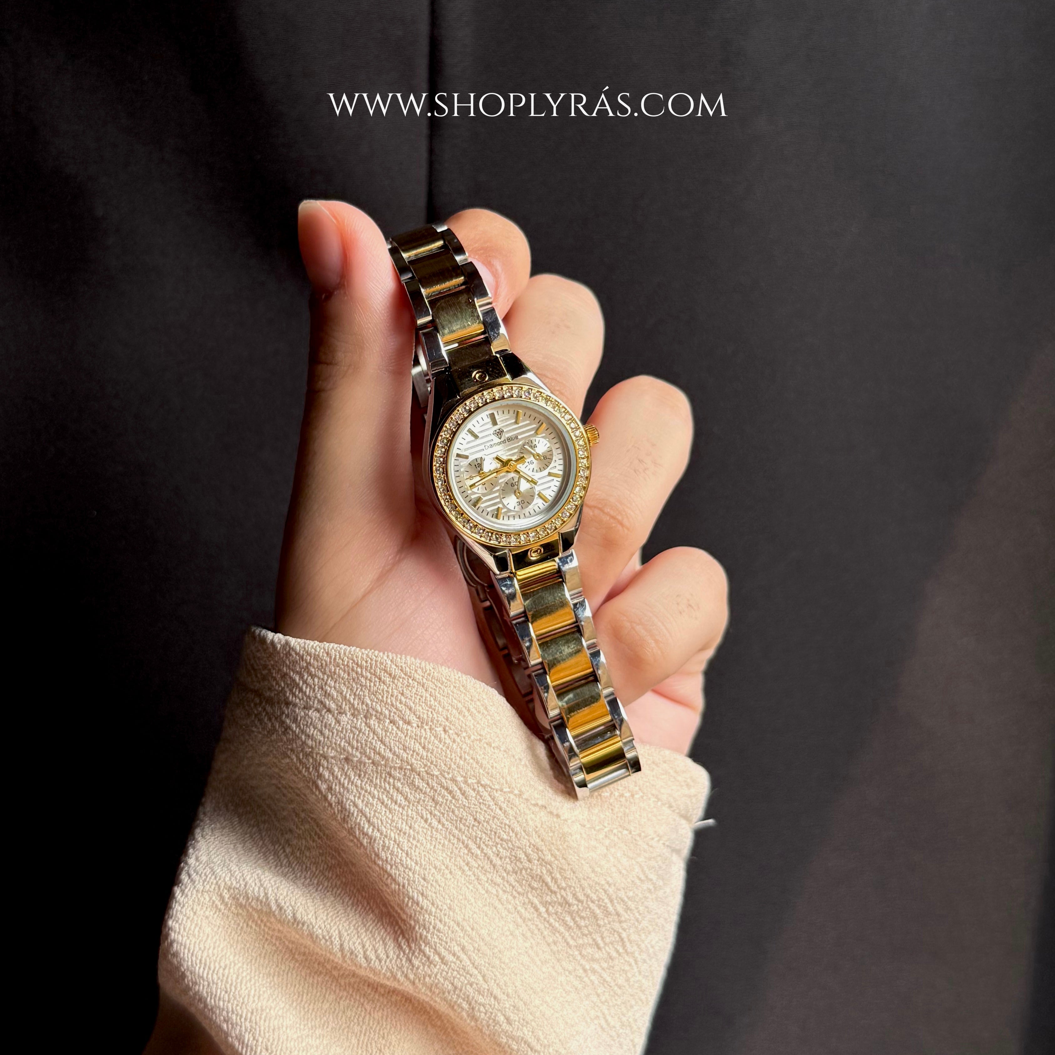 Crystal Studded silver watch