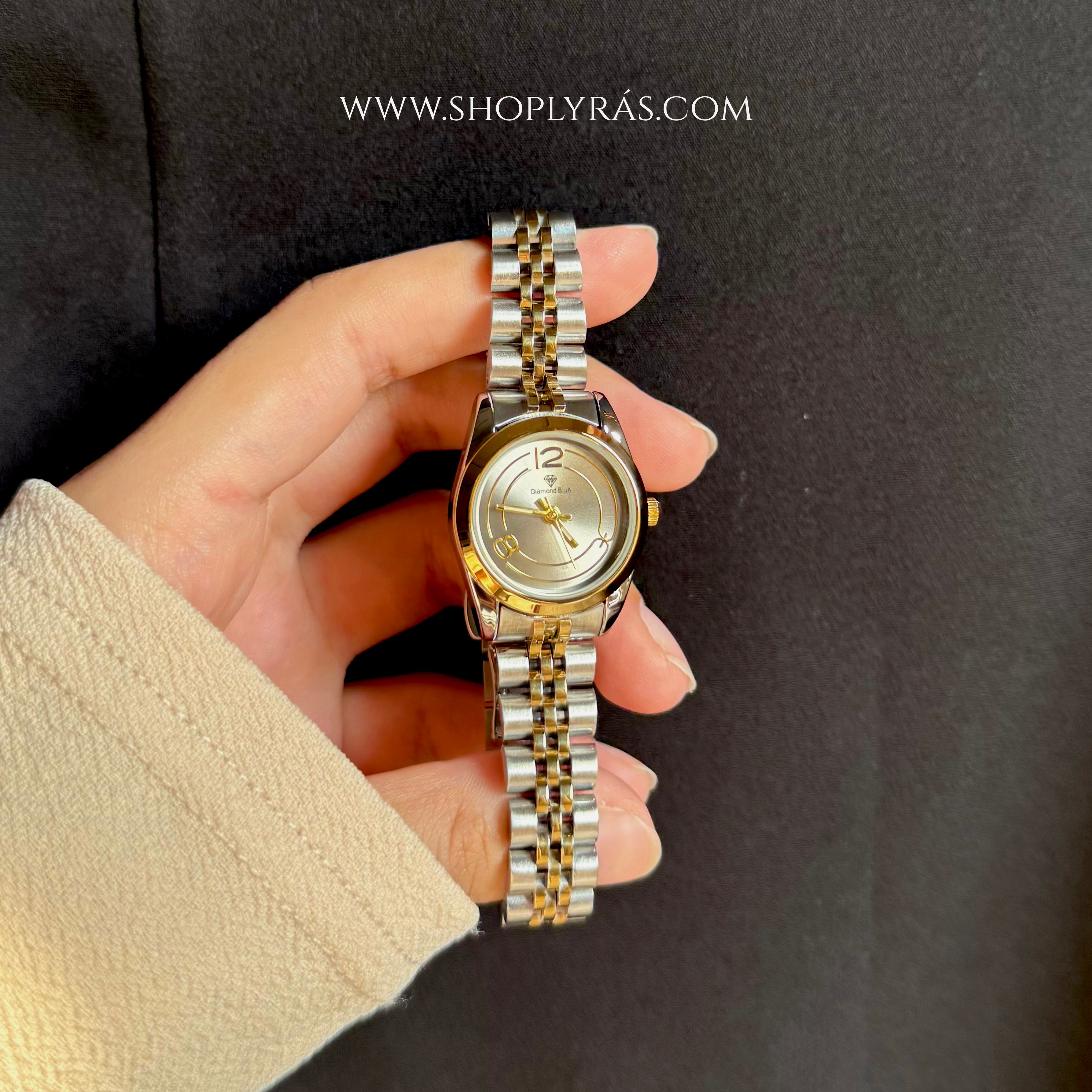 Two toned silver watch