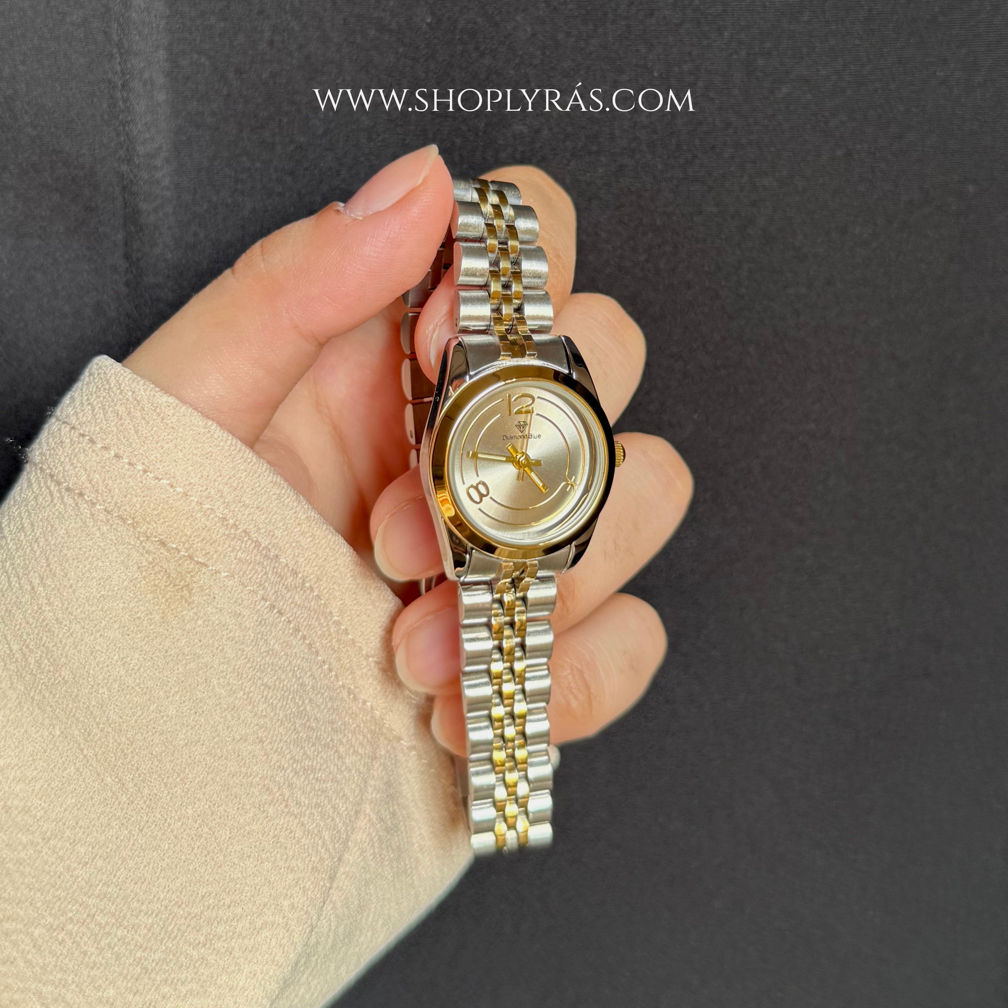 Two toned silver watch