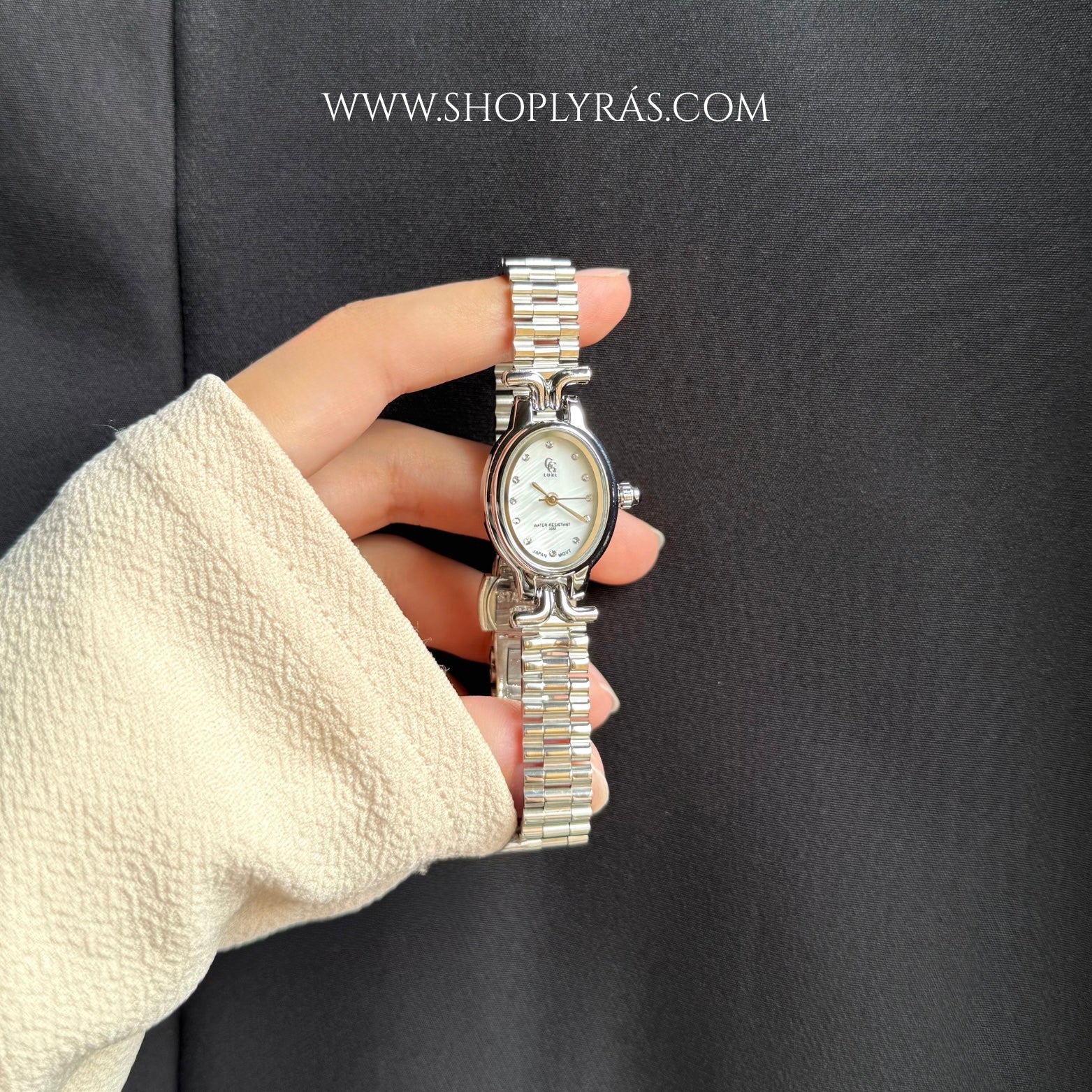 Crystal Studded Silver Watch