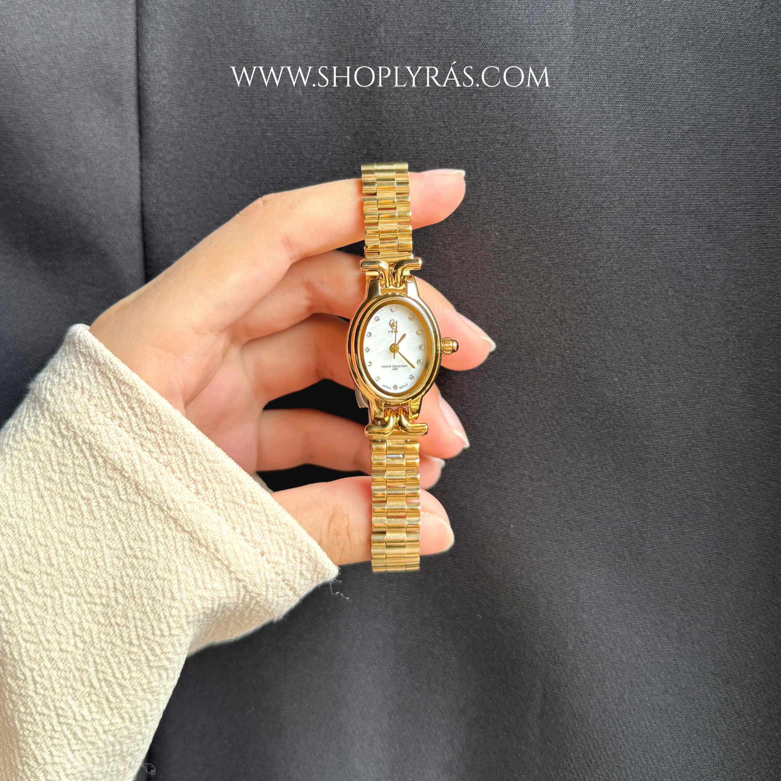 Crystal Studded Golden Watch