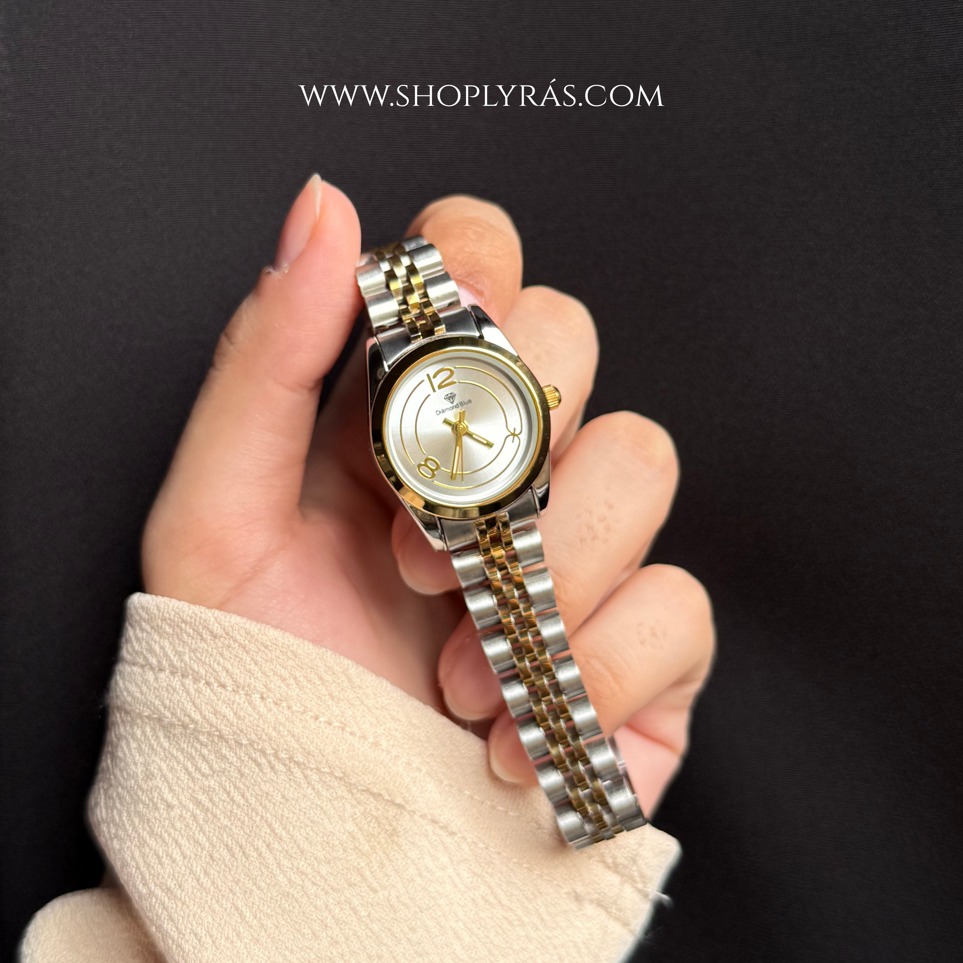 Two toned silver watch